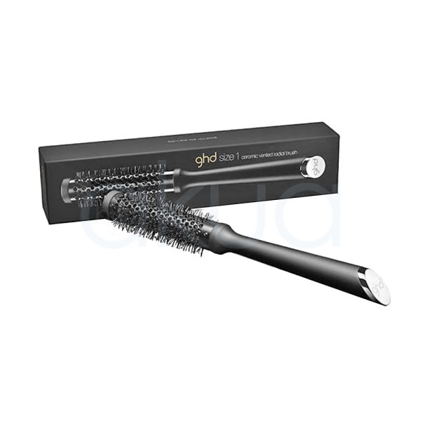 Cepillo cerámico ghd 25mm color principal negro con detalles plateados H2o Akua