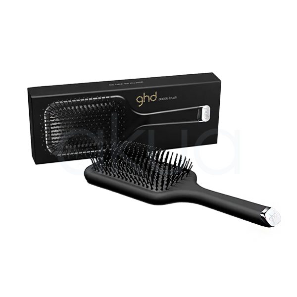 Cepillo Paddle Brush ghd ideal para desenredar el cabello largo o semi largo en color negro H2o Akua
