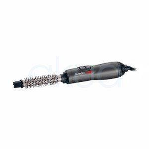 Cepillo electrico 19mm Babyliss pro El cuerpo del dispositivo es negro mate con detalles en gris metálico y un cabezal cilíndrico de color plateado, recubierto de púas plásticas negras H2o Akua