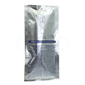 Decoloracion igora vario sobre 30gr en sobre plateado con descripción en letras azules H2o Akua
