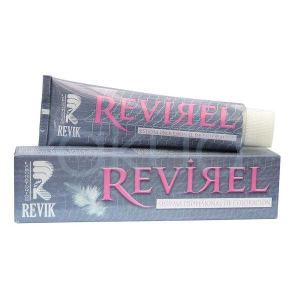 Tinte Revirel Outlet el color predominante es el gris oscuro como color de fondo principal, letras grandes en color rosa, detalles, tapa y logotipos del tubo en color blanco H2o Akua