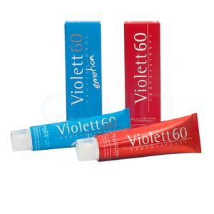 Tinte Violett Alcantara Outlet el color predominante tanto en el envase como en el tubo es rojo o azul y el tapon es transparente H2o Akua
