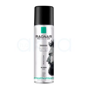 Aceite Ragnar lubricante refrigerante 500ml El color principal es plateado metálico en el cuerpo, con una franja decorativa en verde menta en la parte inferior. El tapón es de color negro brillante. Los textos y detalles gráficos son en negro y verde H2o Akua