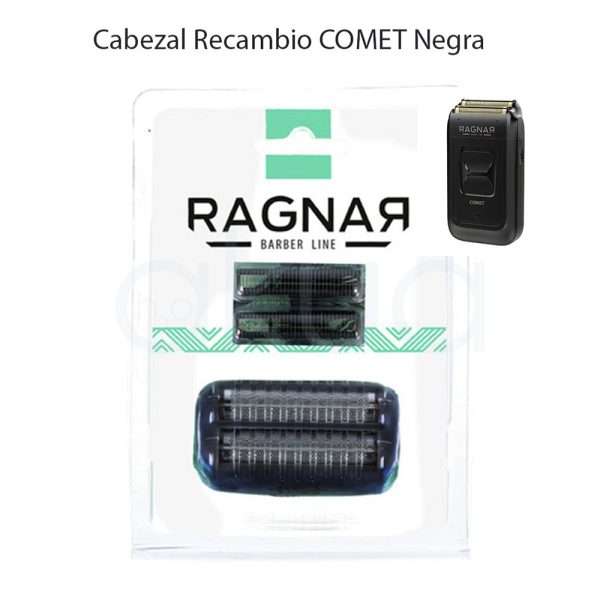Repuesto Cabezal afeitadora Comet 07084/50 de color dorado en la zona de las láminas superiores y negro en la estructura lateral y base del cabezal H2o Akua