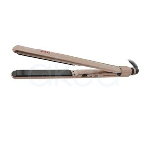Plancha Sleek Expert Babyliss Pro BAB2072EPE El color predominante es rosa dorado mate (rose gold), que cubre todo el cuerpo y el mango de la plancha. Las placas alisadoras son de color negro brillante. El logotipo "BaByliss PRO" aparece en blanco y rojo sobre el fondo rosa dorado H2o Akua