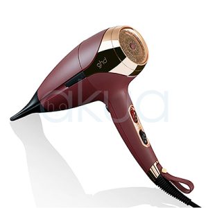 Secador ghd Helios Burdeos cuerpo de color principal burdeos con detalles en dorado H2o Akua