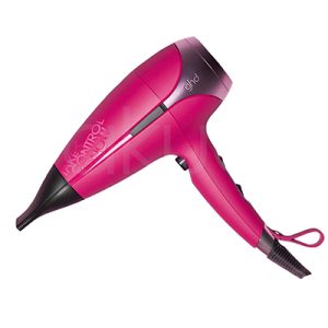Secador ghd Helios Pink Orquidea color predominante del cuerpo en rosa con detalles en negro y plateado H2o Akua