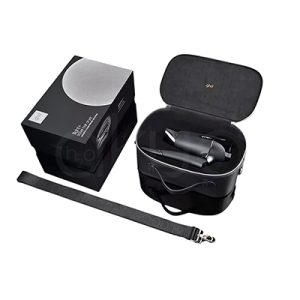 Secador ghd de viaje Flight+ cuerpo donde predomina el color negro con detalles en los controles de aire y porta filtros en dorado H2o Akua