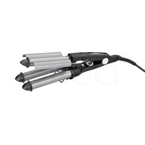 Tenacilla Babyliss Pro ondas BAB2269TTE con mando en color negro y tenacillas en color gris metalizado don detalles en negro H2o Akua