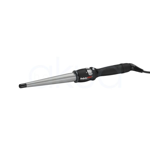 Tenacilla Babyliss Pro 25-13mm BAB2280TTE mango en color negro y botones de control en plata y barril en gris mate H2o Akua