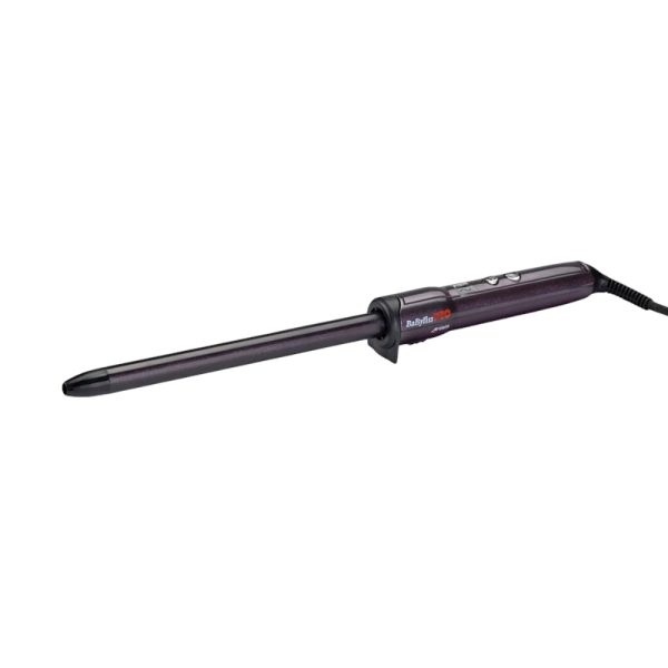 Tenacilla DigiCurl Babyliss Pro BAB2911E 16mm en acabado gris antracita con matices violacos, botones de control de color plata y barril en negro mate H2o Akua