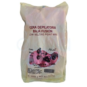 Cera H2oAkua Rosa 1kg El empaque es de color amarillo palido y dependiendo del color de cera elegido varían las pastillas en su interior H2o Akua