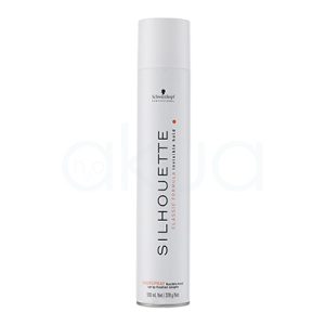 Laca Silhouette blanca flexible Schwarzkopf 500ml El envase es blanco brillante, con detalles y texto en negro y un toque de color naranja en la parte de la descripción (“PURE FORMULA”), y el tapón también es blanco. H2o Akua