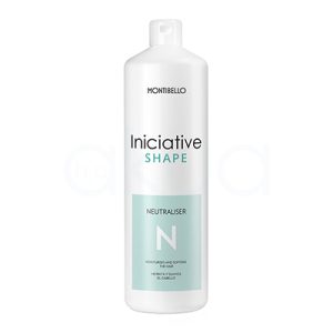 Neutralizador Hidratante Montibello 1000ml El envase es predominantemente blanco, con una etiqueta rectangular de color verde claro en la parte frontal. El nombre de la marca y el producto están escritos en letras negras y verdes, y el tapón también es de color blanco.H2o Akua