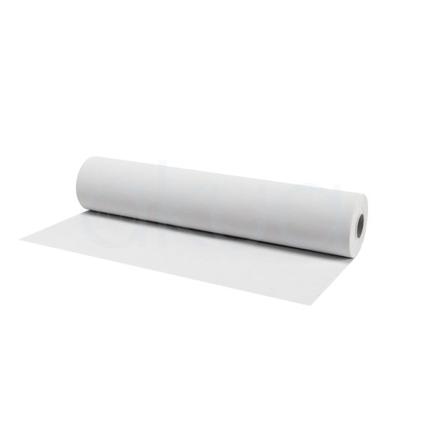 Papel camilla blanco H2oAkua es un rollo de material completamente blanco, sin patrones ni otros colores visibles.