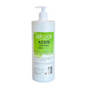 Aceite post depil 1000 H2oAkua Envase blanco de gran tamaño con dosificador tipo bomba, etiquetado como Akua Pro Aceite Post-Depil 1000ml (33.6 fl oz)