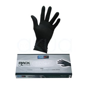 Caja 20 guantes latex negro sin polvo El color predominante es el negro. H2o Akua