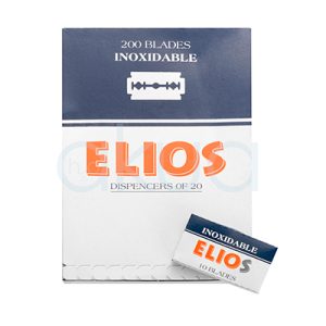 Expositor 110 Hojas Elios El color predominante es blanco y azul oscuro. El texto "ELIOS" está destacado en naranja con una sombra gris, mientras que otros textos son en gris. H2o Akua