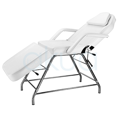 Camilla estetica 3 cuerpos blanca stranguiss. En color blanco en su totalidad con estructura metálica plateada. H2o Akua