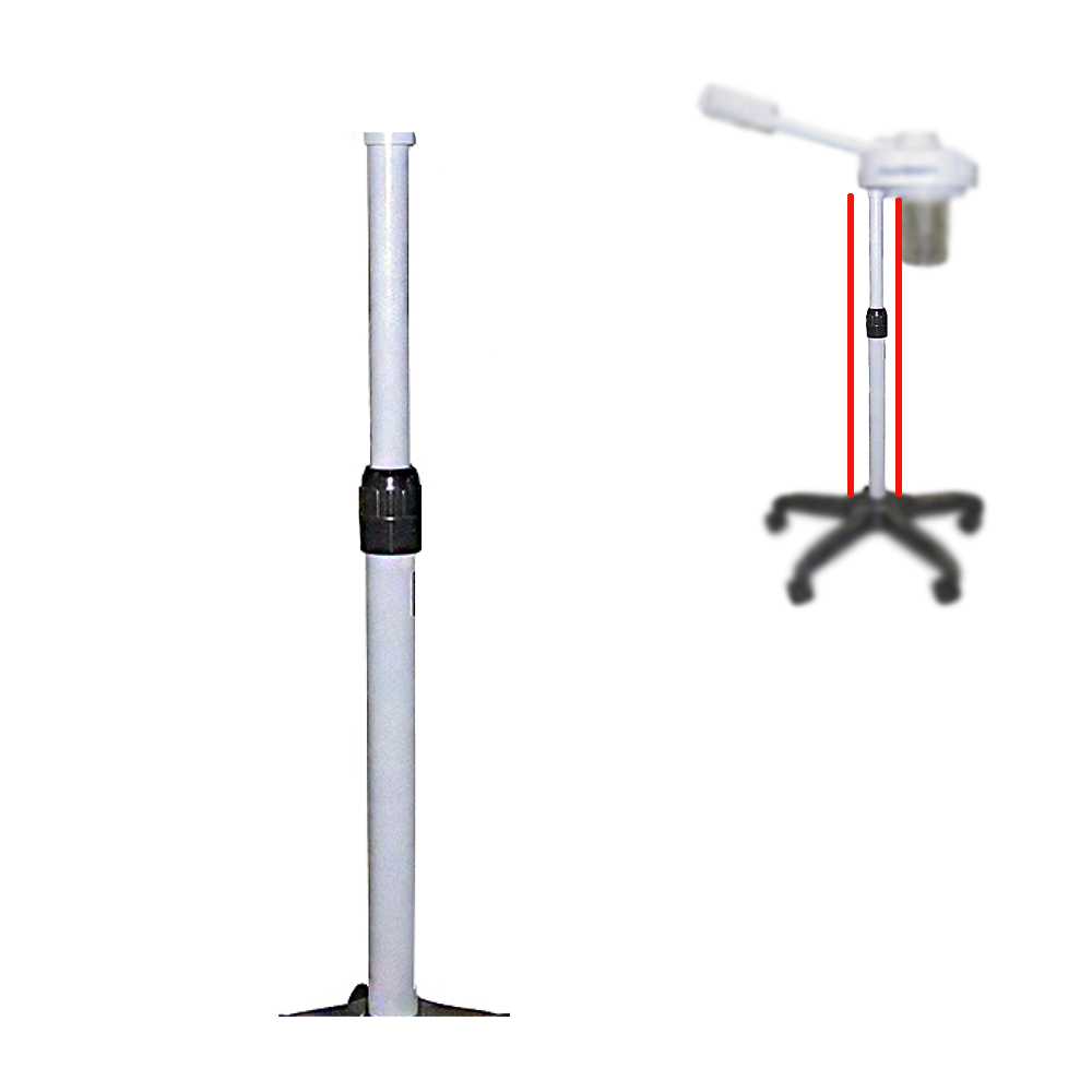 Mastil vapor ozono repuesto H2oAkua mástil vertical de color blanco, con una pieza central negra, diseñado como repuesto para el soporte de un vaporizador de ozono de estética