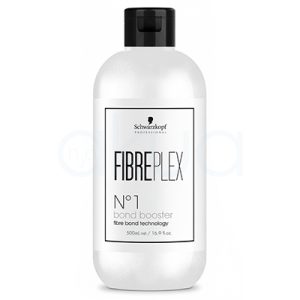 Protector Fibreplex nº1 Bond Booster Schwarzkopf 500mlEl envase es mayoritariamente blanco mate, con tapa negra y una etiqueta minimalista también en blanco, rematada con letras negras para el nombre y detalles del producto. H2o Akua