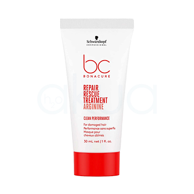Serum Repair Rescue Fit Ends Bonacure 30ml. El envase es principalmente blanco con detalles en rojo en la base y en el texto del frontal.H2o Akua