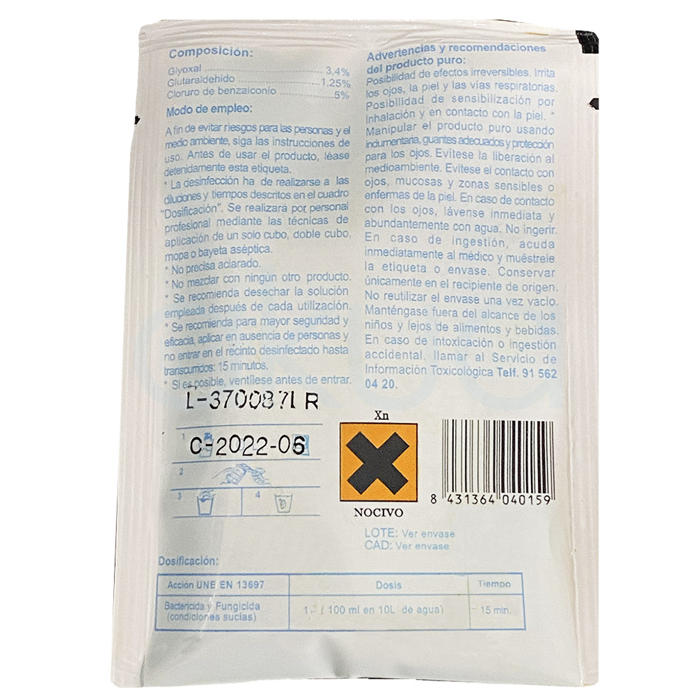 Desinfectante Limoseptol caja 20 sobres. se presenta en Caja de cartón que contiene sobres individuales del producto LIMOSEPTOL. El diseño de la caja y los sobres es mayoritariamente azul con blanco y presenta el logotipo y la marca LIMOSEPTOL en letras grandes blancas sobre fondo azul. H2o Akua