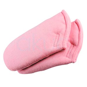 Manoplas parafina eurostil 06615 Par de manoplas de color rosa claro, confeccionadas en tejido tipo rizo/felpa, especialmente diseñadas para tratamientos de parafina en manos. H2o Akua