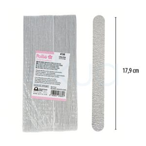 Recambio lima cebra recta 48 und gramaje 150. De color gris con líneas tipo “cebra” (zebra) y superficie rugosa. Las tiras de recambio son alargadas, mientras que la lima aparece con una forma ergonómica recta. H2o Akua