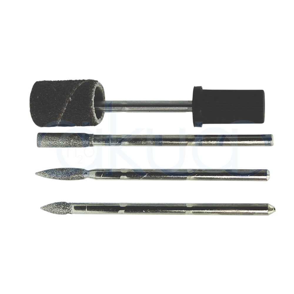 Torno profesional Thuya. Torno eléctrico profesional de manicura/pedicura, compuesto por una caja de control rectangular de color plateado con detalles en negro, dos interruptores inclinados y dos luces indicadoras (una roja y una verde). H2o Akua