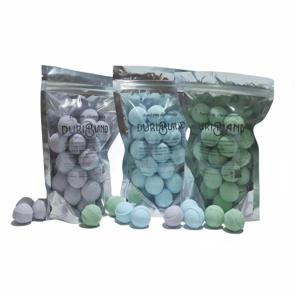 Bolitas efervescentes manos y pies Duribland 200gr. Se presenta en bolsas cerradas en plastico transparenten. H2o Akua