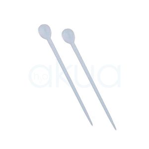Pinchitos nylon 36 unid. eurostil 00648. Pinchos de nylon blanco, cada uno con un extremo en forma de pequeña bola y el otro acabado en punta. Estos pinchos se utilizan habitualmente en peluquería para sujetar rulos o bigudíes al cabello durante la realización de permanentes, ondas o marcado de rizos. Son ligeros, flexibles y resistentes, y su diseño facilita la fijación del cabello sin dañarlo ni dejar marcas visibles.​ H2o Akua