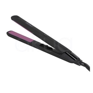 Plancha Easy Rosa Eurostil 06332/70. Plancha de pelo profesional Eurostil con diseño delgado en color negro y placas de cerámica de tono lila/violeta. El aparato tiene un cable giratorio para mayor comodidad de uso, y sus placas son medianas y rectangulares, pensadas para alisar, ondular o pulir el cabello de forma eficiente. H2o Akua