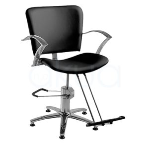 Sillon hidraulico y aluminio strangiss 02840. El sillón de la imagen es el modelo Strangiss hidráulico con aluminio, una silla profesional para peluquería o barbería en color negro. H2o Akua