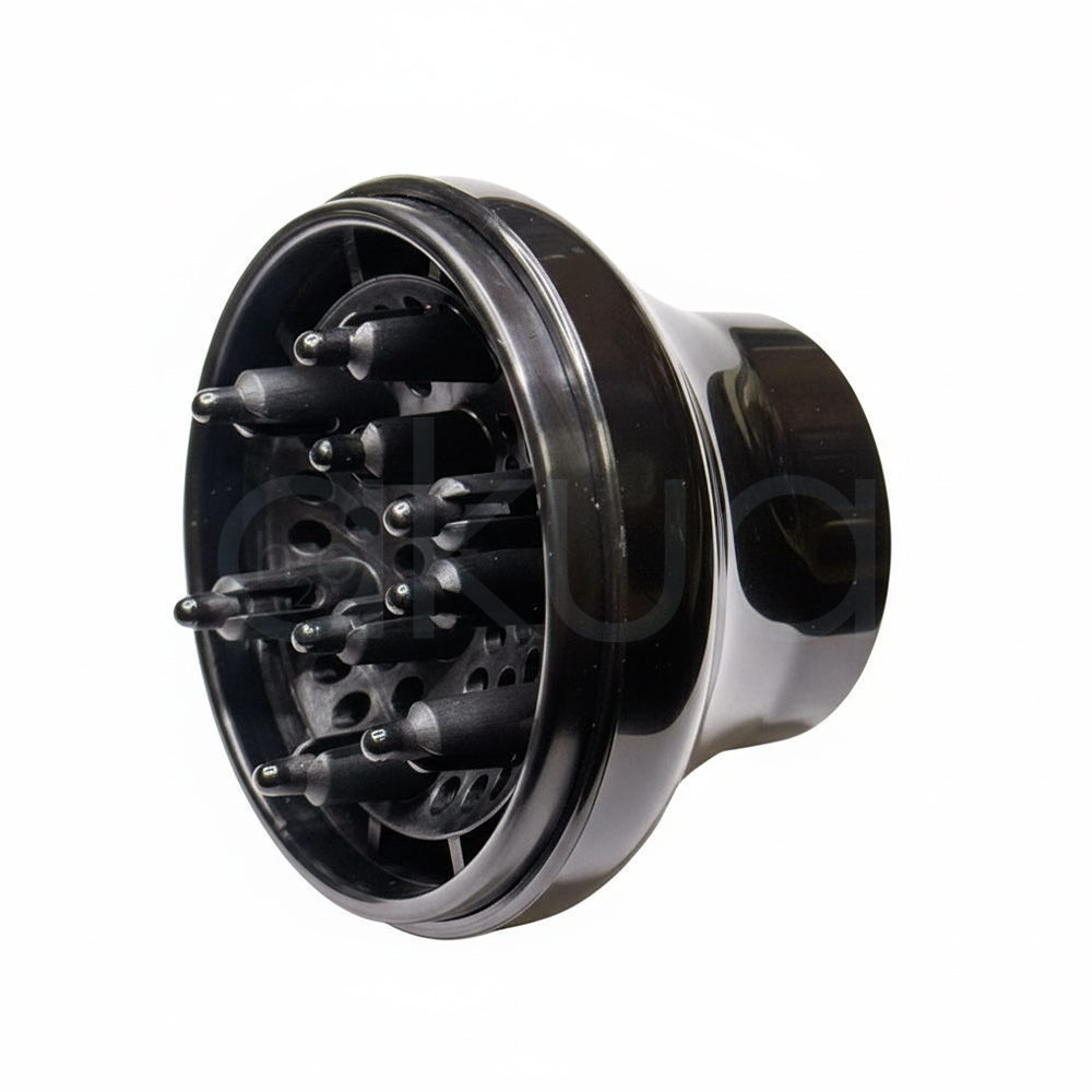 Difusor secador Bambino Babyliss pro SAT 00001. En color satinado negro, tiene forma semiesférica ancha con boquilla de conexión estrecha, uniforme en plástico resistente al calor. H2o Akua