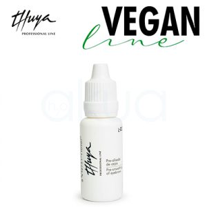 Pre alisado de cejas Thuya 15ml. Frasco gotero blanco de 15 ml de "Pre-alisado de Cejas Vegano", paso preparatorio para alisar/relajar cejas antes de laminado o permanente. H2o Akua