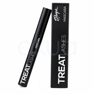 Máscara de pestañas Treat Lashes Thuya. Tubo de máscara, con un diseño cilíndrico, alargado y elegante, en color negro mate. H2o Akua