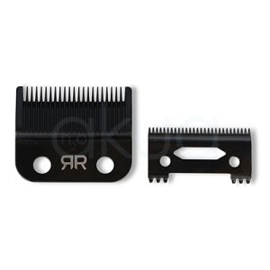 Cuchilla repuesto maquina X-Tech Ragnar. El conjunto incluye dos piezas metálicas de corte en color negro con dientes de precisión de diferentes tamaños, diseñadas para ofrecer cortes definidos y uniformes. Las cuchillas presentan un acabado resistente y profesional, con orificios de fijación visibles para su instalación en la máquina. H2o Akua