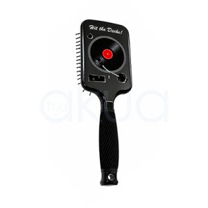 Cepillo desenredante My Mix Giubra. Cepillo paleta profesional de color negro con acabado brillante. La superficie del cepillo está cubierta por numerosas púas flexibles negras con pequeñas puntas redondeadas de color rosa, diseñadas para desenredar el cabello con suavidad. El mango ergonómico negro cuenta con un diseño acanalado para mejorar el agarre y una placa decorativa central con la inscripción “xoxo” en color blanco. El cepillo aparece ligeramente inclinado, mostrando claramente la distribución de las púas y su diseño moderno, pensado para el cuidado diario y el peinado de todo tipo de cabello. H2o Akua